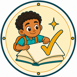 First Steps badge: a learner reading an open book beside a check mark