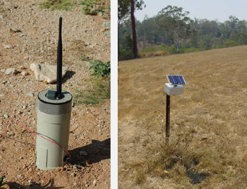 Collection of commercial and research sensor node platforms showing size variation from coin-sized (1-2 cm) to larger boards (5-10 cm) - examples include Berkeley Mote, TelosB, MicaZ, and modern IoT platforms - demonstrating evolution from research prototypes to production-ready devices with different trade-offs in size, power, processing capability, and sensor integration