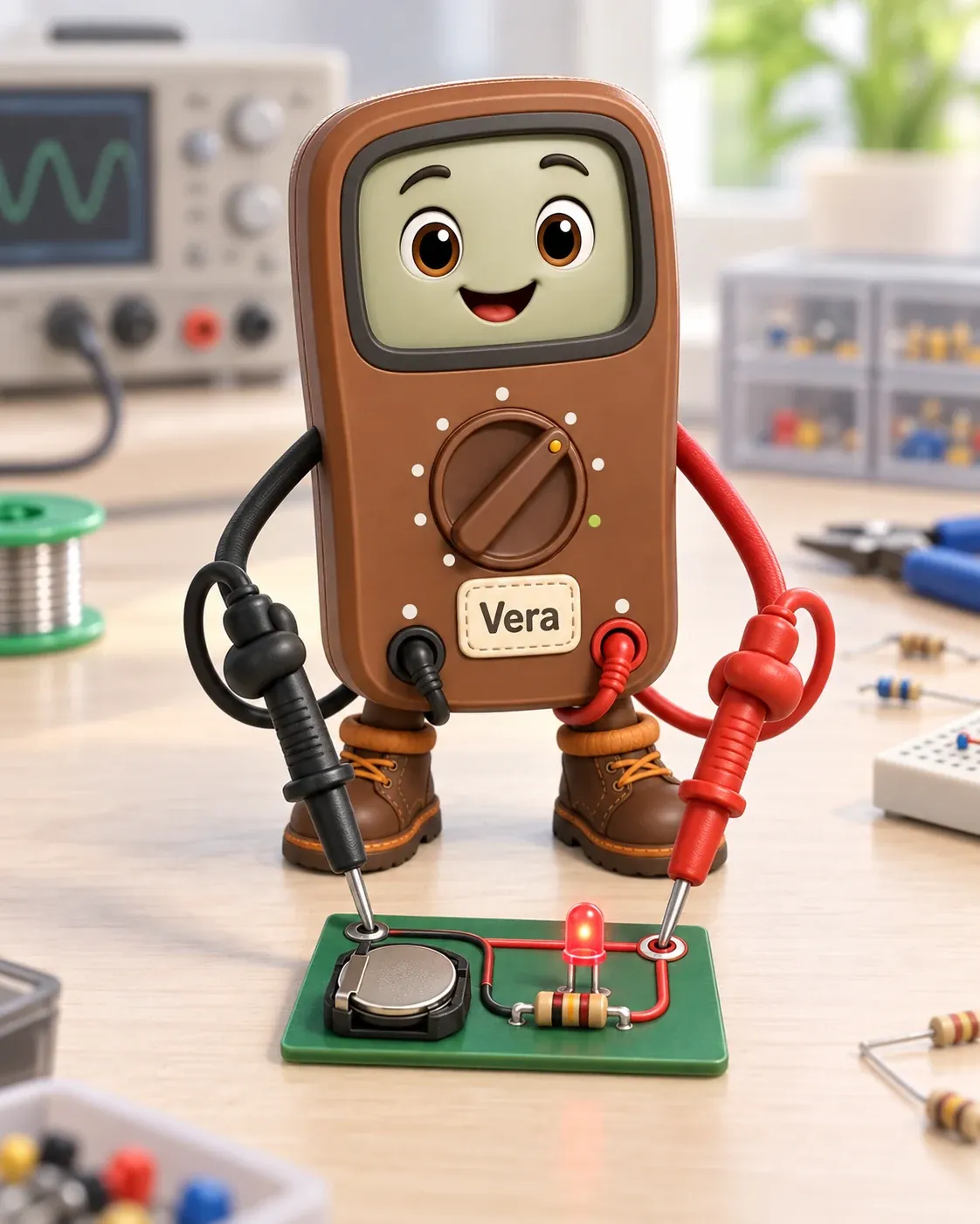 Voltage Vera, the module guide, in a scene from this chapter.