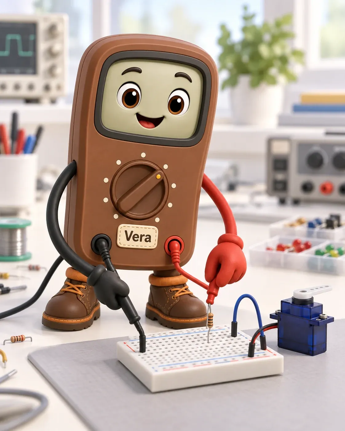 Voltage Vera, the module guide, in a scene from this chapter.