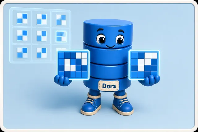Data Dora compares one target image block with its best reference block from an earlier frame.