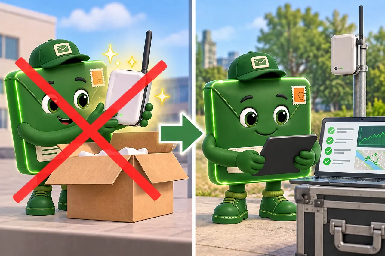 A cartoon crosses out the wrong claim and shows the section evidence. Wrong idea: a design must use the newest wireless method to be ready. It fails because release depends on field evidence and an operations plan, not novelty.