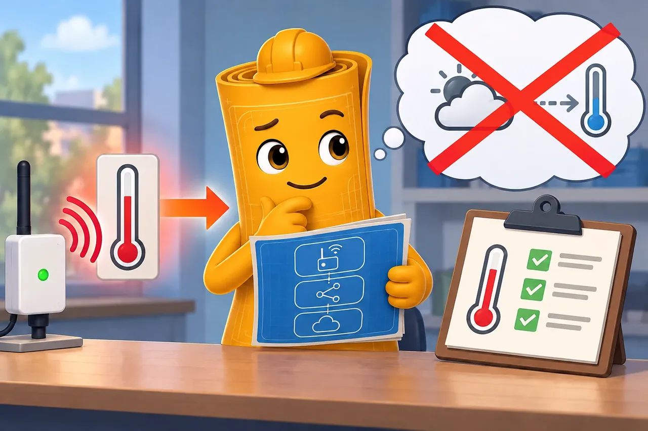 A cartoon crosses out the wrong claim and shows the section evidence. Wrong idea: ignore the gas and airflow warning until the stale feed returns. It fails because missing proof adds doubt but does not erase current signs of danger.