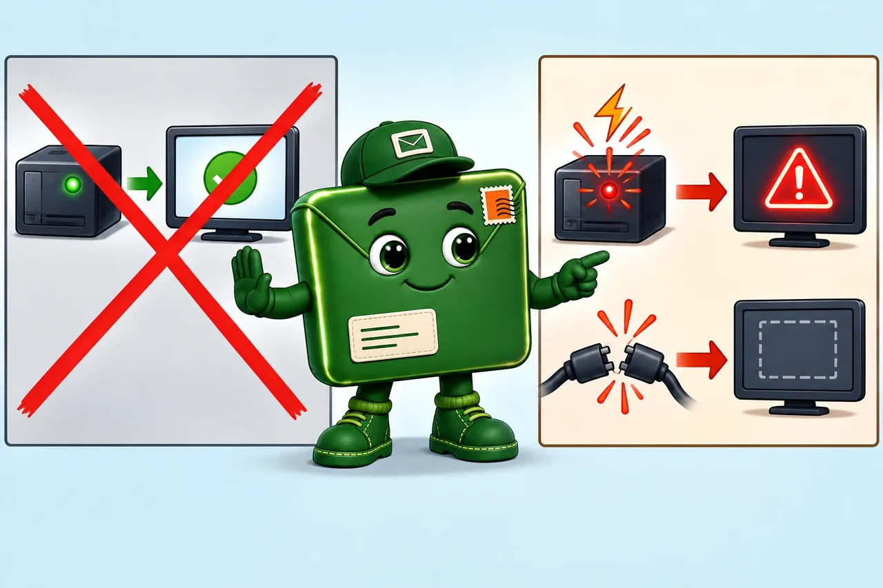 A cartoon crosses out the wrong claim and shows the section evidence. Wrong idea: one clean normal run proves error handling is ready. It fails because acceptance needs injected faults, bounded state changes, an owner signal, and a retest rule.