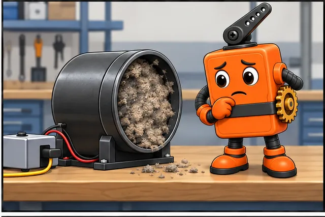 Cartoon panel 2 illustrates this step: The same command now raises current and heat while airflow stops.