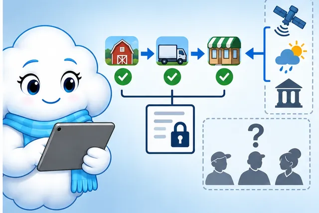 Cartoon panel 4 illustrates this step: Accept the record only while order, links, and disputes stay reviewable.