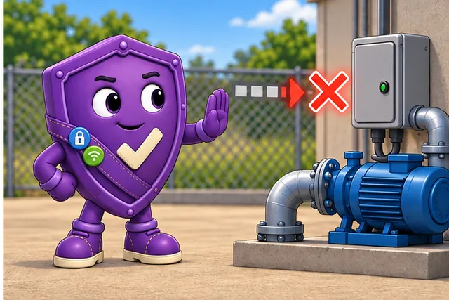 Illustrated scene: The pump rejects bad proof and keeps its last safe local state.
