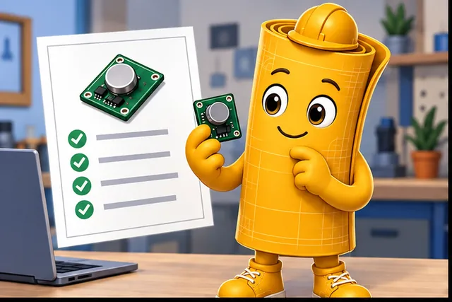 Illustrated scene: A sensor looks perfect on its feature list.