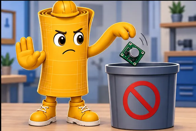 Illustrated scene: Reject an unusable part before its features shape the design.