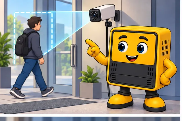 Cartoon panel 1 illustrates this step: A local sensor must make one useful prediction near an event.