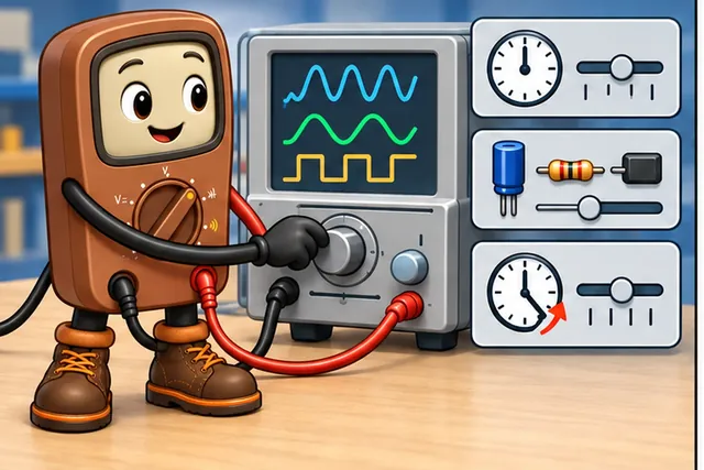 Illustrated scene: Test known tones while changing sample speed, filter parts, and clock error.