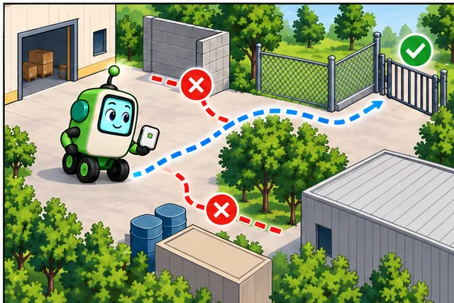 Illustrated scene: Walk the real route and keep only the paths that pass the field test.