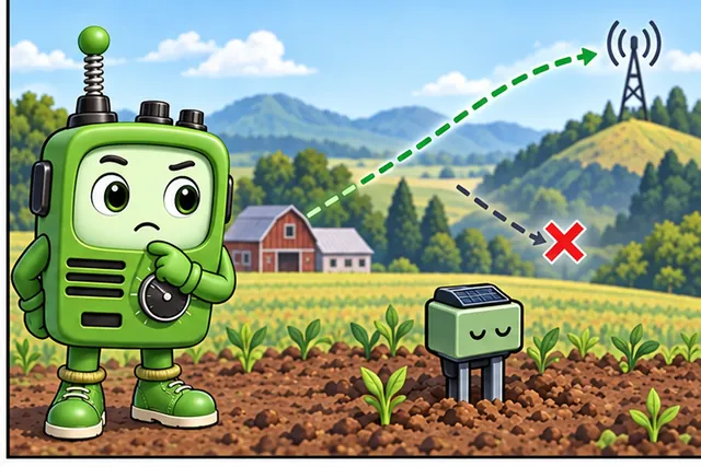 Cartoon panel 2 illustrates this step: Long range does not guarantee delivery at the real farm.