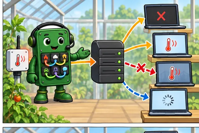 Cartoon panel 2 illustrates this step: Direct sends create three paths that can fail in different ways.