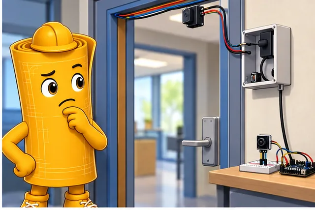 Illustrated scene: The doorway, power rail, case, and second unit may expose new failures.