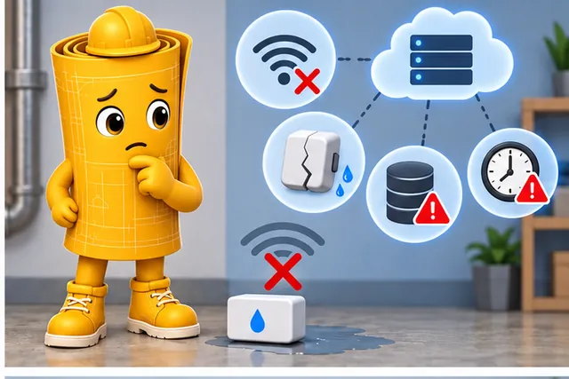 Illustrated scene: A lost link, sensor fault, full memory, or old reading may still break it.