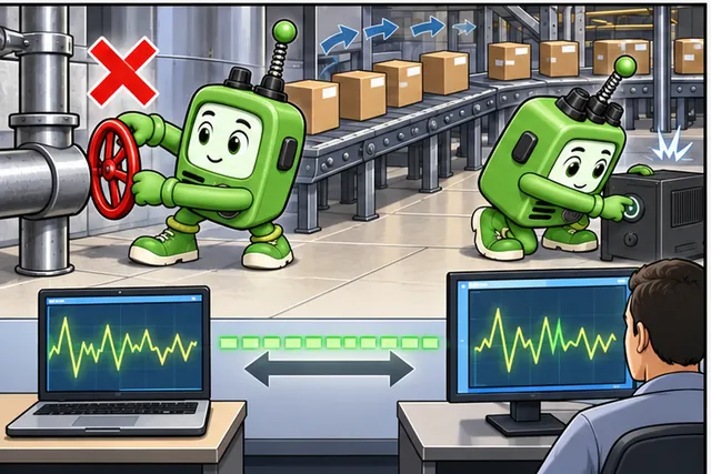 Illustrated scene: Block one route, add traffic, restart a device, and compare both ends.