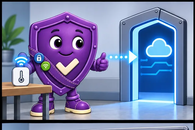 Illustrated scene: A sensor may send readings through one command doorway.