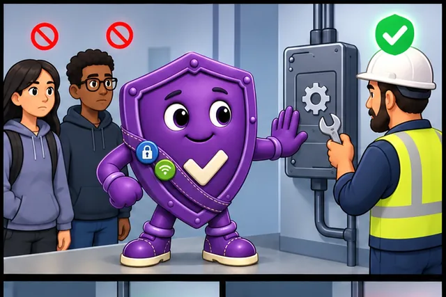 Illustrated scene: Only a maintainer should be able to change its setting.