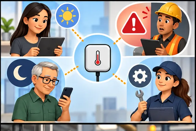 Illustrated scene: The same reading supports different people, timing, danger, and actions.