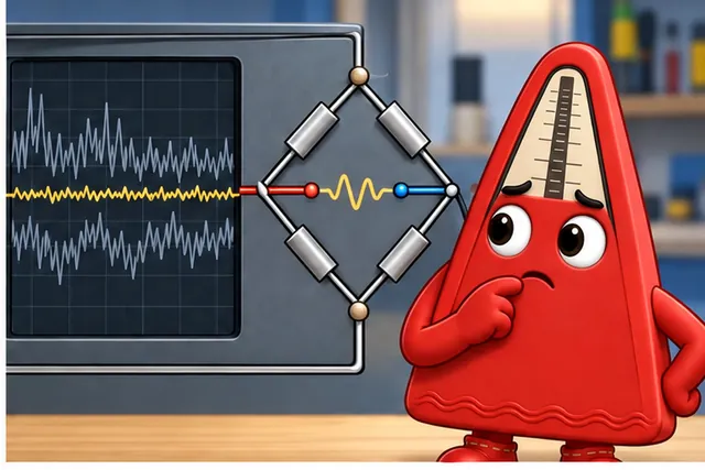 Illustrated scene: The tiny bridge signal may be lost in imbalance, noise, or loading.