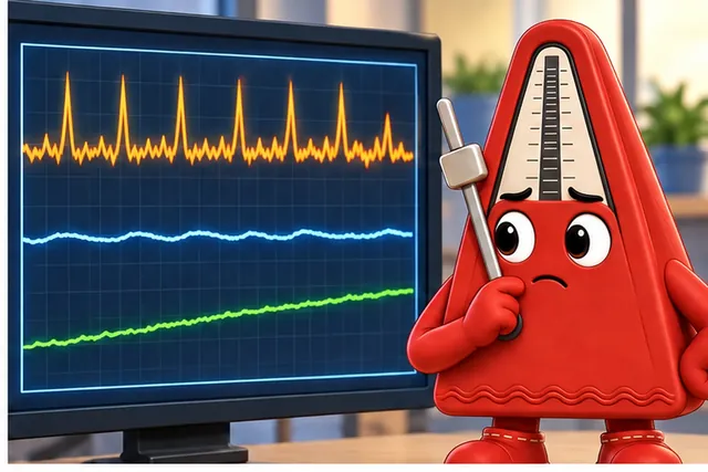 Illustrated scene: A smooth average could hide drift, noise, or motor interference.