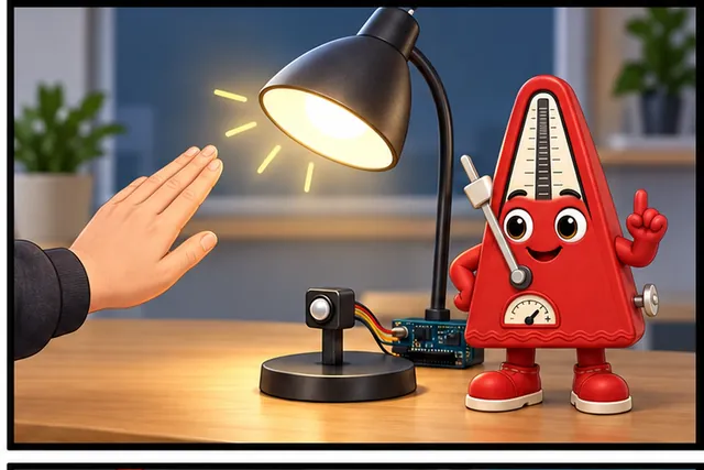 Illustrated scene: The sensor sees reflected light, so color and room light can fool it.