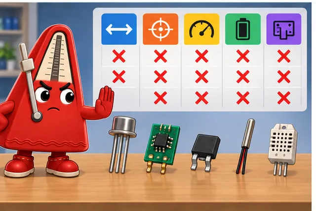 Illustrated scene: Reject parts that fail range, error, speed, power, or mounting gates.