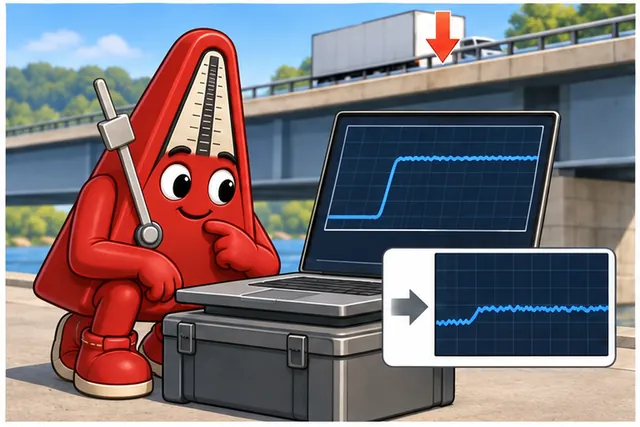 Cartoon panel 3 illustrates this step: Apply a known load, then repeat the test over time and heat.