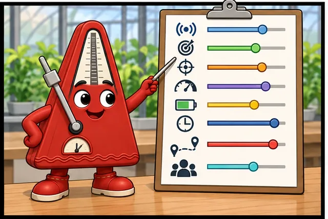 Illustrated scene: Set range, error, speed, power, life, path, and owner from the decision.