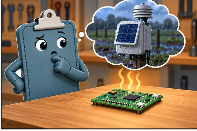 Illustrated scene: A warm bare board does not represent the sealed field assembly.