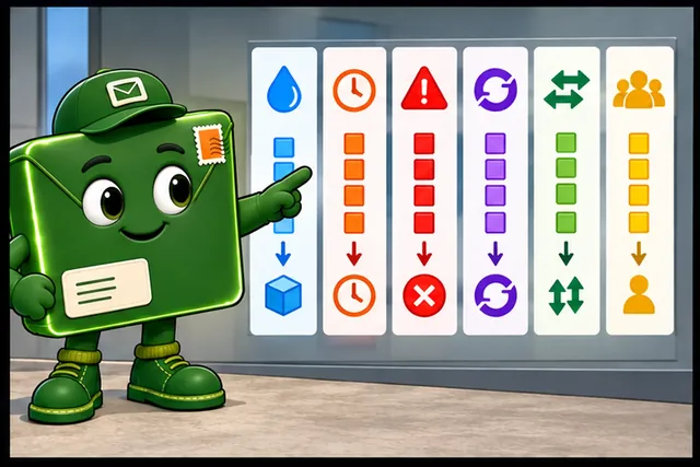 Illustrated scene: Set each flow's size, deadline, loss, repeat, order, and owner.