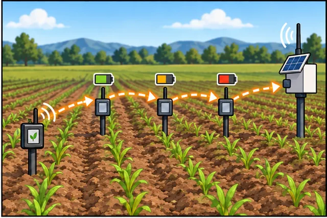 Cartoon panel 2 illustrates this step: The busiest relay can die if every packet follows the same path.